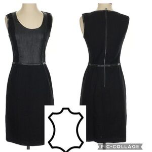 Pink tartan leather detail dress, 6